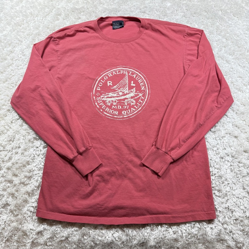 Polo Ralph Lauren Shirt Mens Large Long Sleeve Sailing Weekend Casual Outdoors